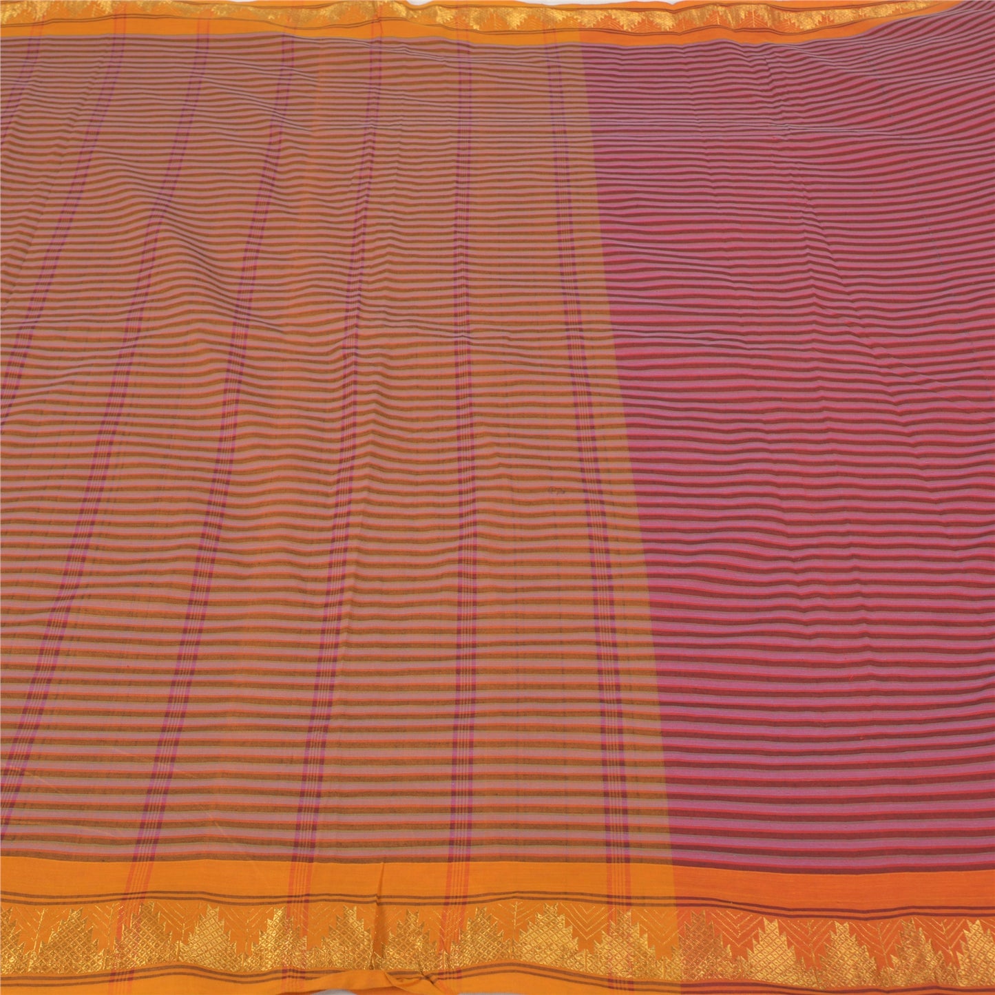 Sanskriti Vintage Pink Indian Sarees Blend Cotton Woven Premium Sari Sustainable Fabric