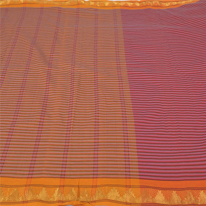 Sanskriti Vintage Pink Indian Sarees Blend Cotton Woven Premium Sari Sustainable Fabric