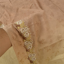 Load image into Gallery viewer, Sanskriti Vintage Peach Sarees Pure Silk Embroidered Woven Parsee Sari Fabric
