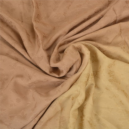 Sanskriti Vintage Peach Sarees Pure Silk Embroidered Woven Parsee Sari Sustainable Fabric