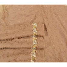 Load image into Gallery viewer, Sanskriti Vintage Peach Sarees Pure Silk Embroidered Woven Parsee Sari Fabric
