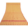Sanskriti Vintage Cream Sarees Blend Silk Hand-Woven Sari Craft 5 Yard Sustainable Fabric