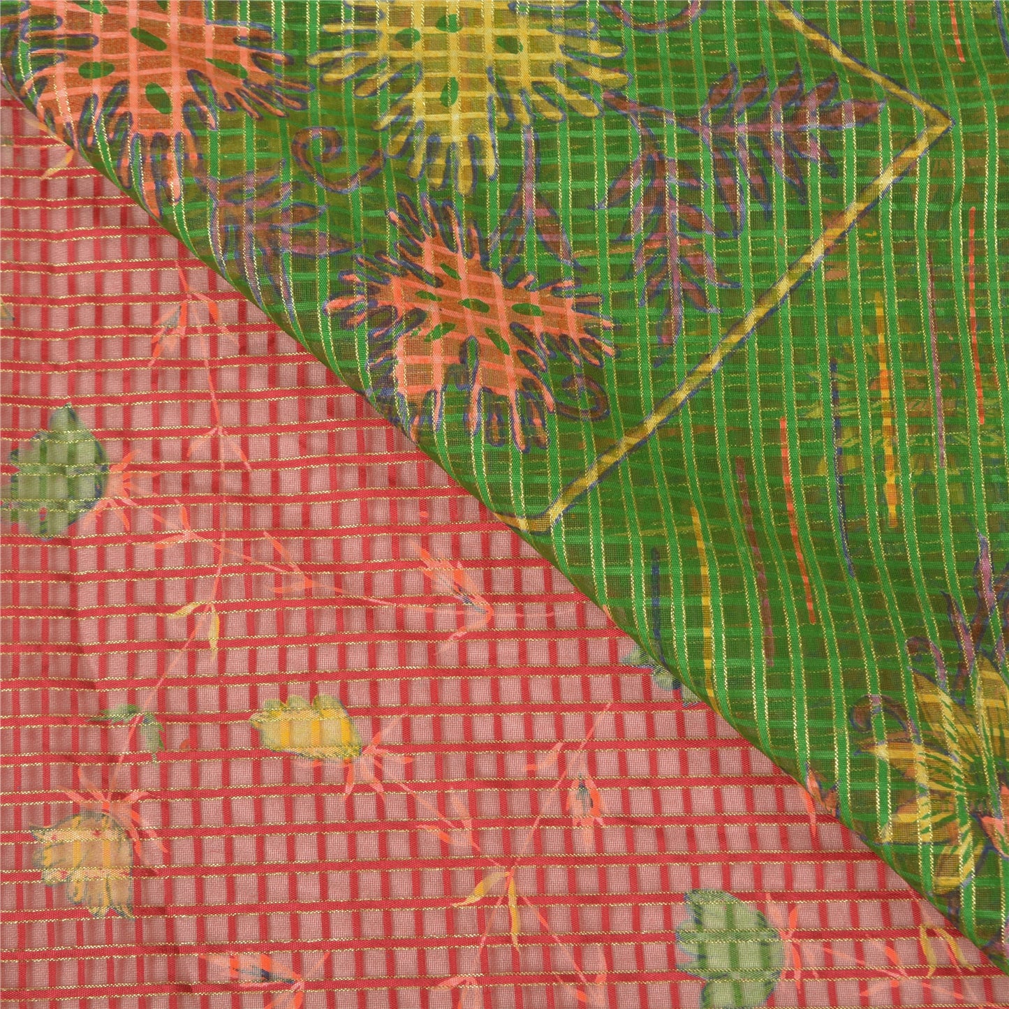 Sanskriti Vintage Dark Red Sarees Art Silk Hand Beaded Premium Sari Craft Sustainable Fabric