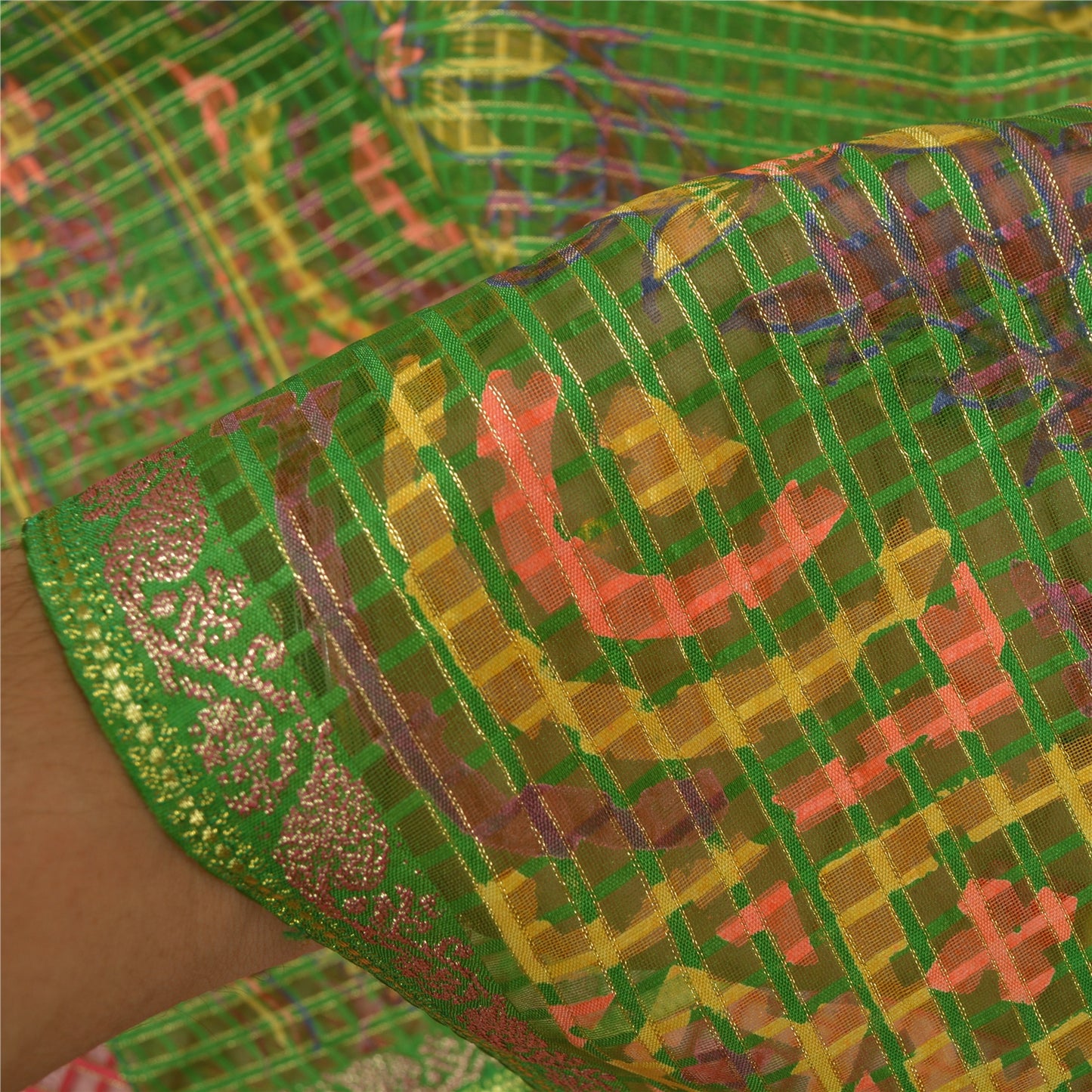 Sanskriti Vintage Dark Red Sarees Art Silk Hand Beaded Premium Sari Craft Sustainable Fabric