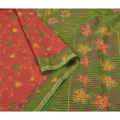 Sanskriti Vintage Dark Red Sarees Art Silk Hand Beaded Premium Sari Craft Sustainable Fabric