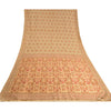 Sanskriti Vintage Cream Sarees 100% Pure Silk Woven Premium Sari Craft Sustainable Fabric