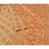 Sanskriti Vintage Cream Sarees 100% Pure Silk Woven Premium Sari Craft Sustainable Fabric