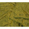 Sanskriti Vintage Green Sarees Art Silk Woven Premium Sari Craft 5 Yard Sustainable Fabric