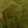 Sanskriti Vintage Green Sarees Art Silk Woven Premium Sari Craft 5 Yard Sustainable Fabric