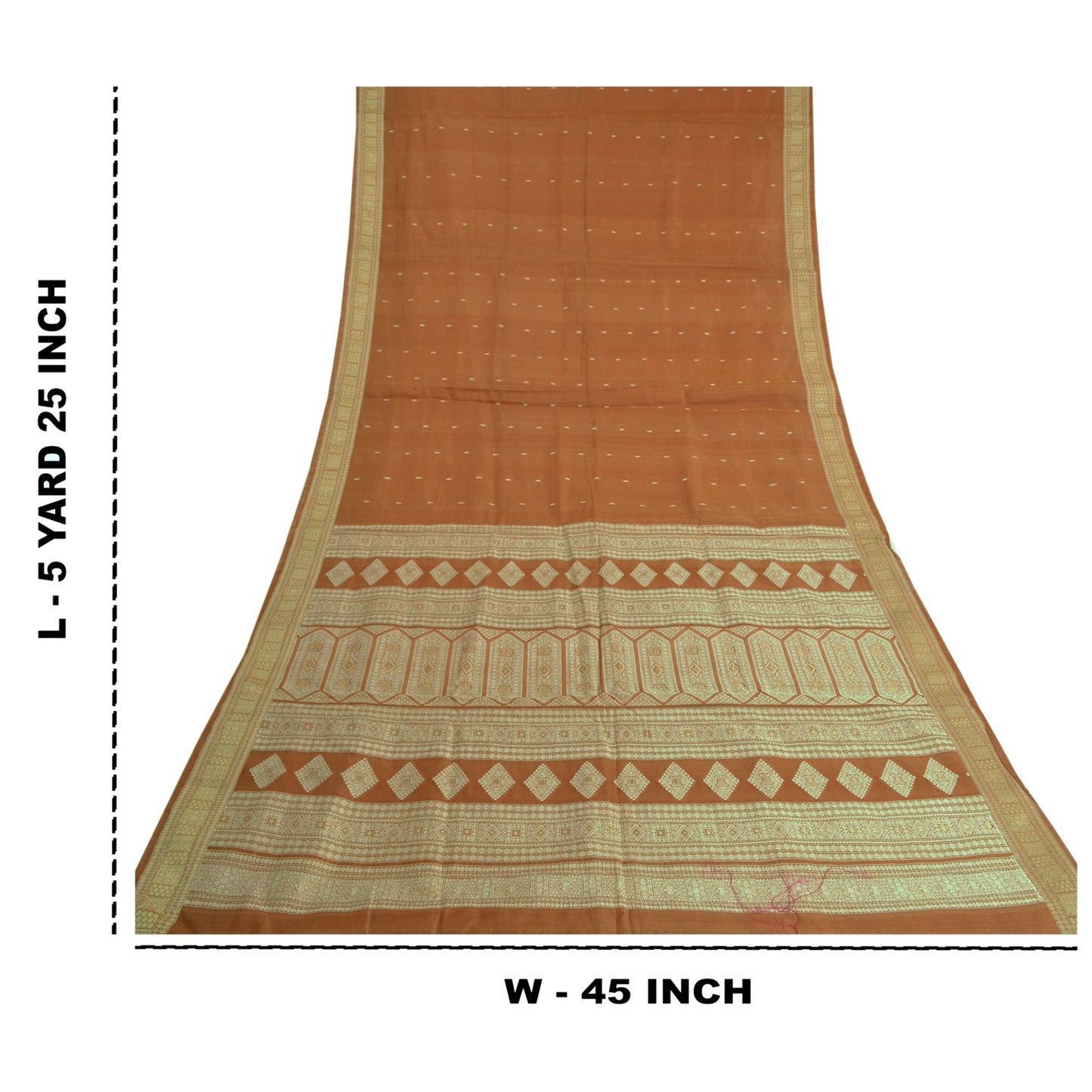 Sanskriti Vintage Brown Sarees 100% Pure Silk Woven Premium Sari Sustainable Fabric