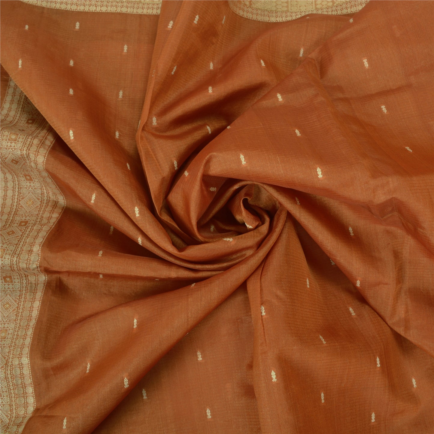 Sanskriti Vintage Brown Sarees 100% Pure Silk Woven Premium Sari Sustainable Fabric