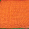 Sanskriti Vintage Orange Sarees Pure Cotton Printed Woven Kota Doria Sari Sustainable Fabric