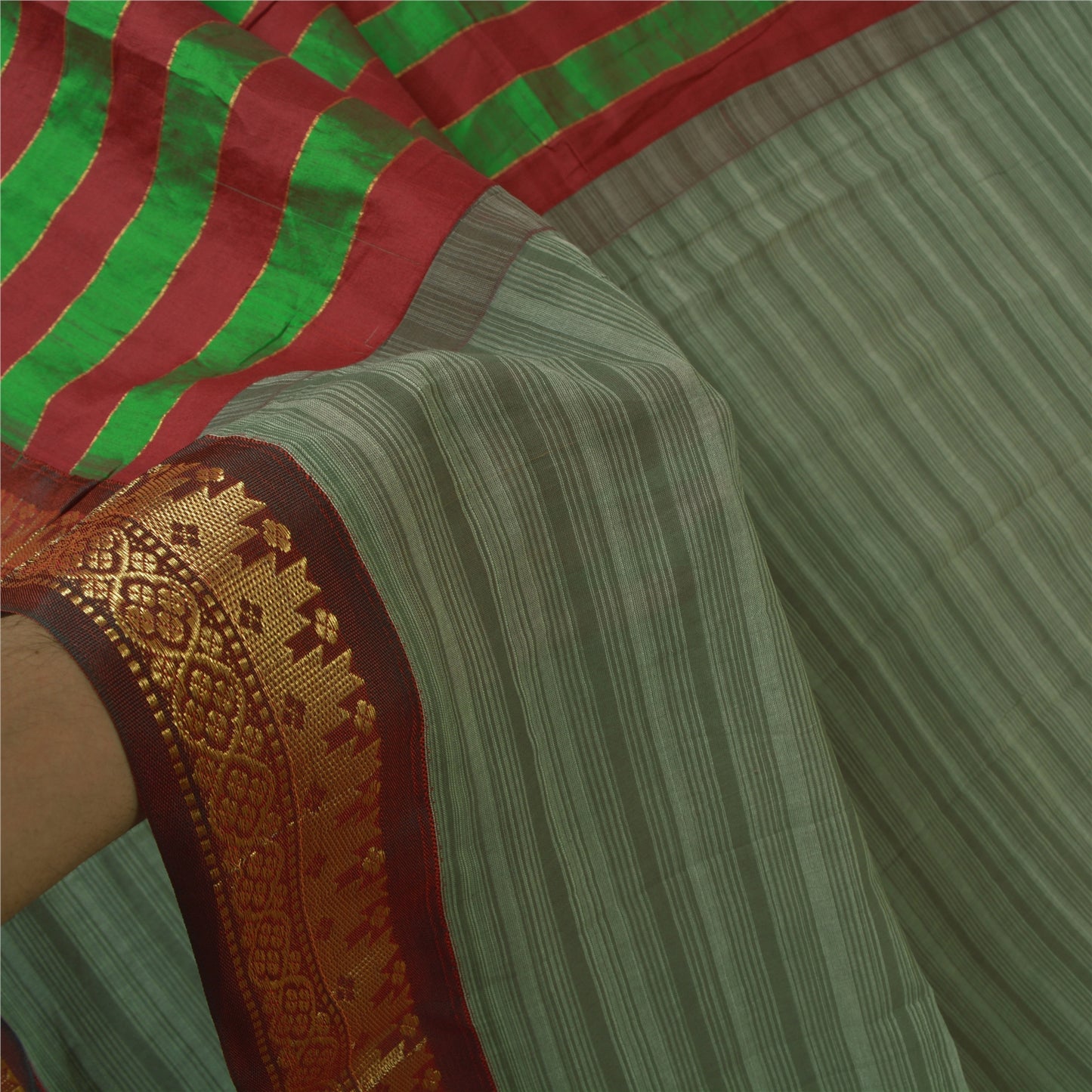 Санскритские винтажные индийские сари из хлопка и шелка, ткань Zari Sari Craft, 5 ярдов, устойчивая ткань