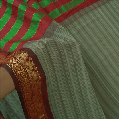 Санскритские винтажные индийские сари из хлопка и шелка, ткань Zari Sari Craft, 5 ярдов, устойчивая ткань