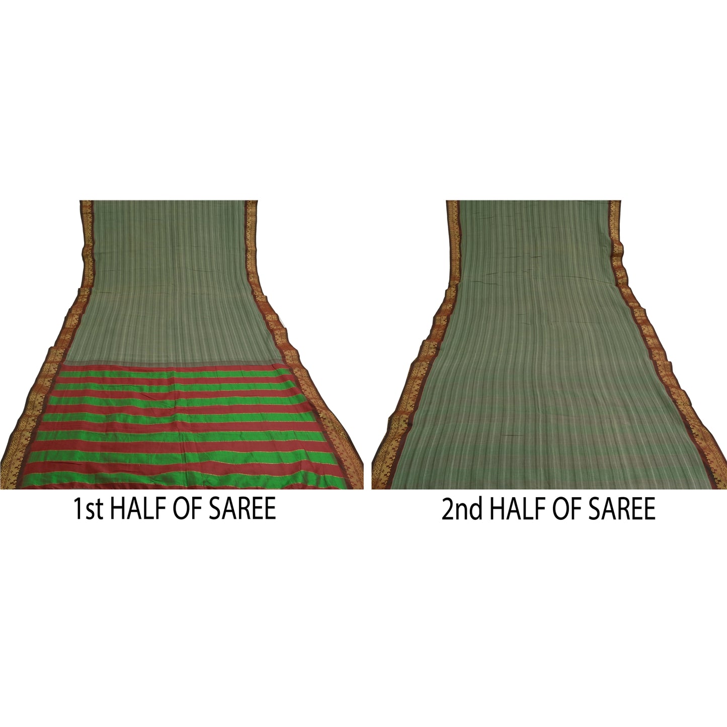 Санскритские винтажные индийские сари из хлопка и шелка, ткань Zari Sari Craft, 5 ярдов, устойчивая ткань