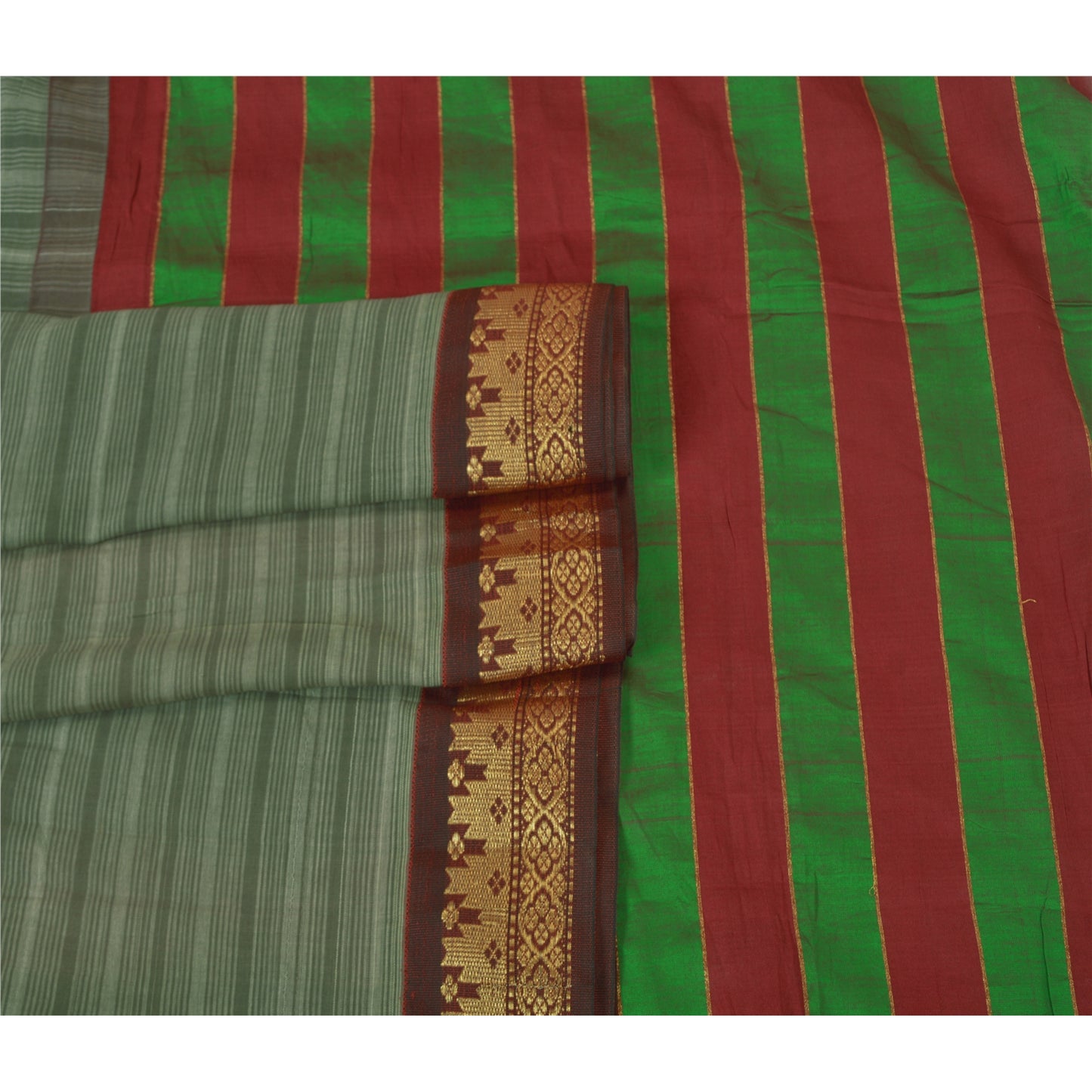 Санскритские винтажные индийские сари из хлопка и шелка, ткань Zari Sari Craft, 5 ярдов, устойчивая ткань