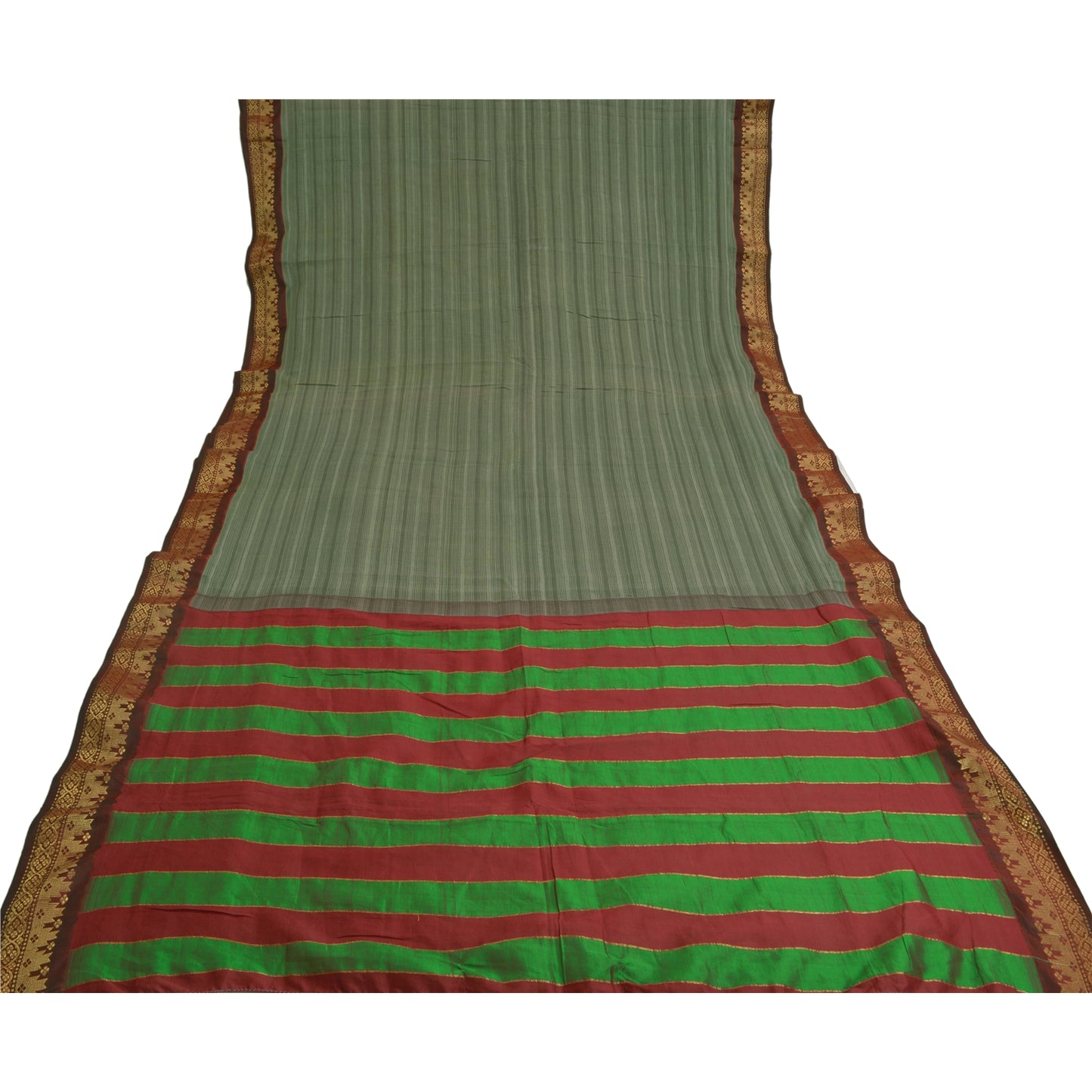 Санскритские винтажные индийские сари из хлопка и шелка, ткань Zari Sari Craft, 5 ярдов, устойчивая ткань