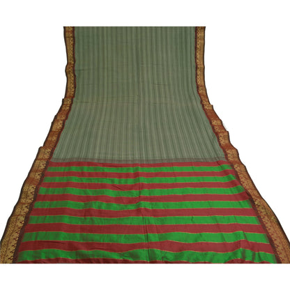 Санскритские винтажные индийские сари из хлопка и шелка, ткань Zari Sari Craft, 5 ярдов, устойчивая ткань