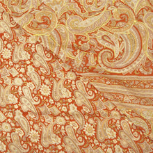 Load image into Gallery viewer, Sanskriti Vintage Orange Sarees Art Silk Hand Embroidered Kantha Sari Fabric
