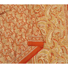 Load image into Gallery viewer, Sanskriti Vintage Orange Sarees Art Silk Hand Embroidered Kantha Sari Fabric
