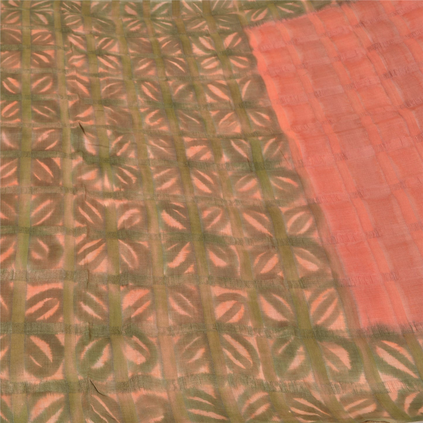 Sanskriti Vintage Pink India Sarees Pure Silk Printed Woven Premium Sari Sustainable Fabric