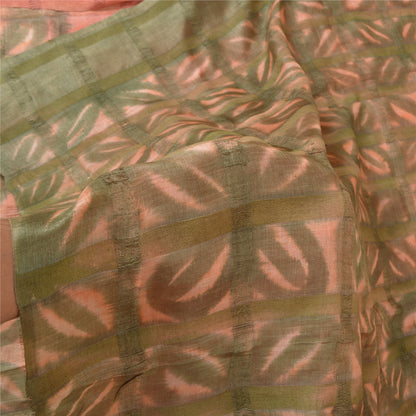 Sanskriti Vintage Pink India Sarees Pure Silk Printed Woven Premium Sari Sustainable Fabric