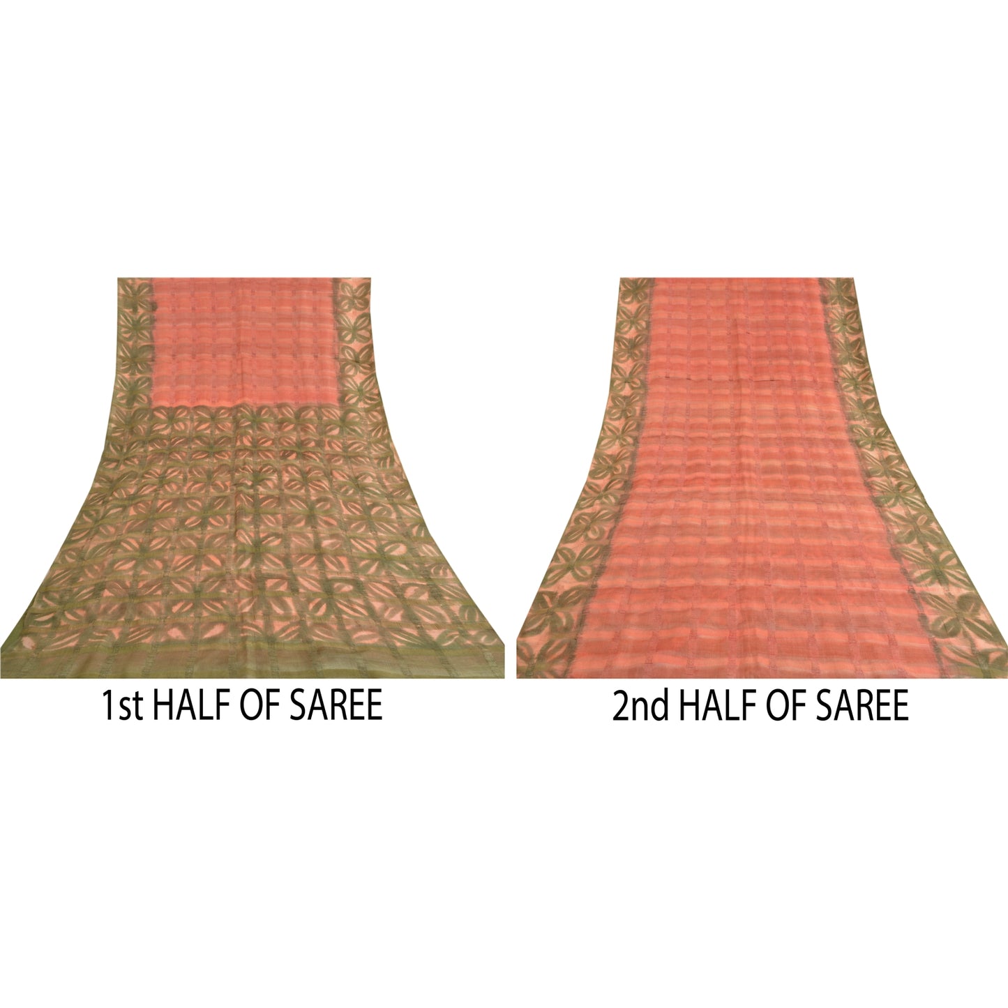 Sanskriti Vintage Pink India Sarees Pure Silk Printed Woven Premium Sari Sustainable Fabric