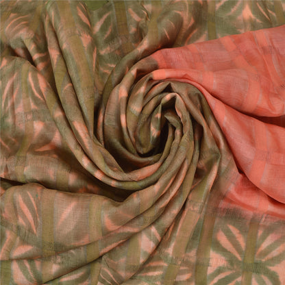 Sanskriti Vintage Pink India Sarees Pure Silk Printed Woven Premium Sari Sustainable Fabric
