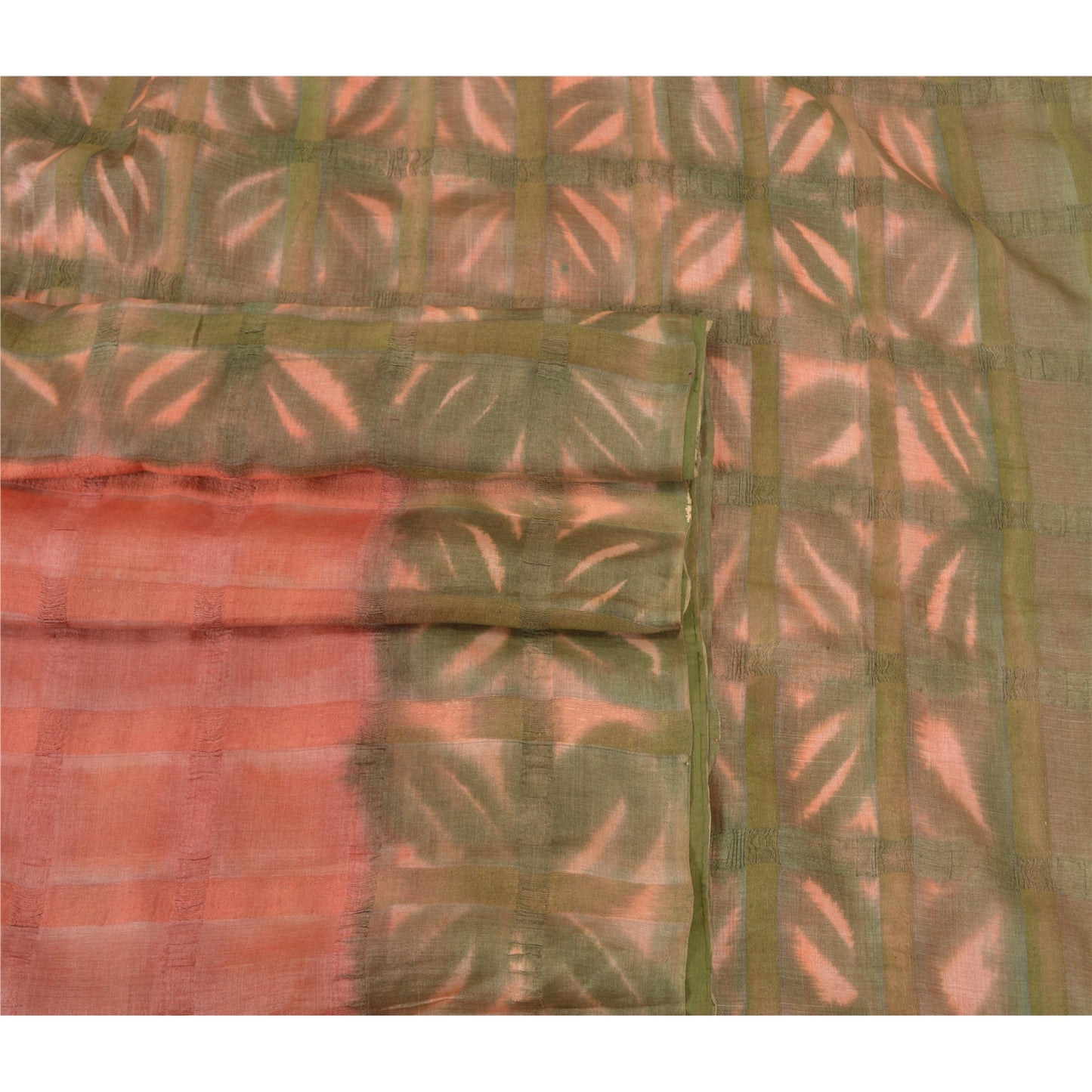 Sanskriti Vintage Pink India Sarees Pure Silk Printed Woven Premium Sari Sustainable Fabric