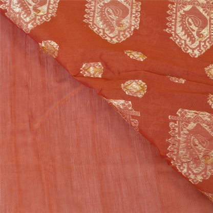 Сари Sanskriti Vintage Orange, 100% чистый шелк, ручная работа, премиальная ткань для сари из экологически чистой ткани