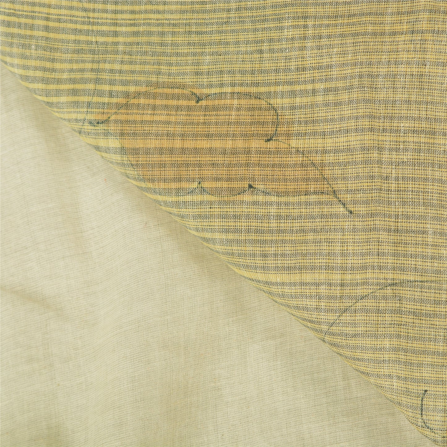 Sanskriti Vintage Cream Indian Sarees 100% Pure Cotton Printed Sari Craft Sustainable Fabric