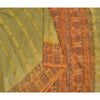 Sanskriti Vintage Green Indian Sarees 100% Pure Silk Printed Sari Craft Sustainable Fabric