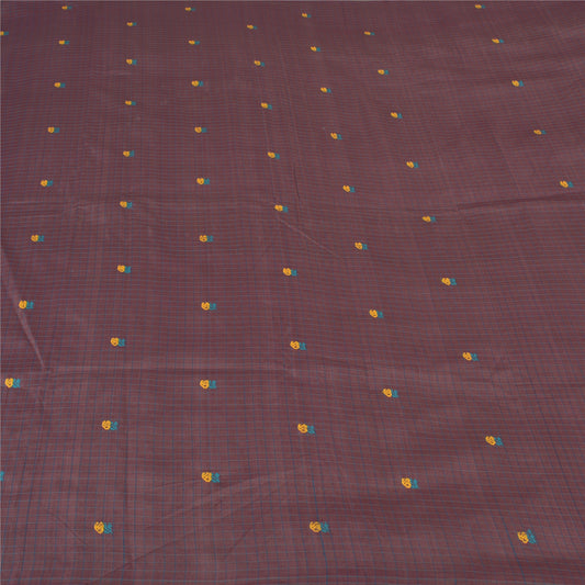 Sanskriti Vintage Purple Sarees Blend Cotton Embroidered Woven Sari Craft Sustainable Fabric