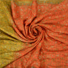Sanskriti Vintage Orange Sarees Pure Silk Hand Beaded Woven Sari Craft Sustainable Fabric