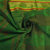 Sanskriti Vintage Grønne Indiske Sarees Bomuld Malet Vævet Kota Sari Bæredygtigt Stof