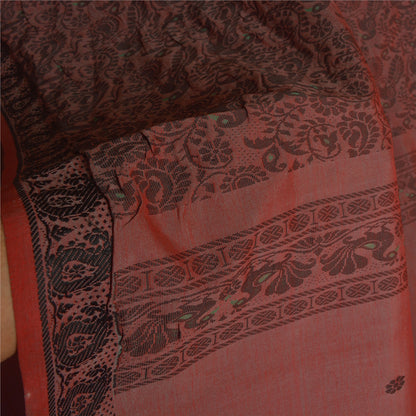 Sanskriti Vintage Pink Sarees Blend Silk Woven Peacock Premium Sari Sustainable Fabric