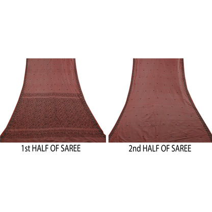 Sanskriti Vintage Pink Sarees Blend Silk Woven Peacock Premium Sari Sustainable Fabric