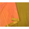 Sanskriti Vintage Peach Indian Sarees Cotton Silk Woven Sari Craft 5 Yard Sustainable Fabric