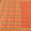 Sanskriti Vintage Orange Indiske Sarier 100% Ren Silke Vævet Premium Sari Bæredygtigt Stoff
