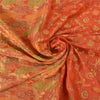 Sanskriti Vintage Orange Indiske Sarier 100% Ren Silke Vævet Premium Sari Bæredygtigt Stoff