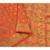 Sanskriti Vintage Orange Indiske Sarier 100% Ren Silke Vævet Premium Sari Bæredygtigt Stoff