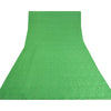Sanskriti Vintage Green Indian Sarees Net Mesh Woven Cultural Sari Craft Sustainable Fabric