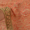 Sanskriti Vintage Peach Sarees Blend Georgette Hand Beaded Premium Sari Sustainable Fabric