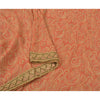 Sanskriti Vintage Peach Sarees Blend Georgette Hand Beaded Premium Sari Sustainable Fabric