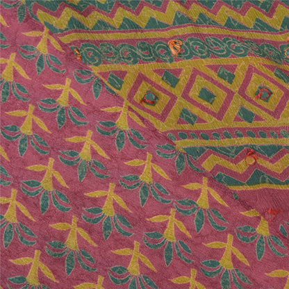 Sanskriti Vintage Purple Sarees Blend Georgette Hand Beaded Ethnic Sari Sustainable Fabric