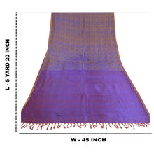 Load image into Gallery viewer, Sanskriti Vintage Purple Sarees 100% Pure Silk Woven Sari Craft 5 Yard Fabric
