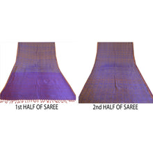 Load image into Gallery viewer, Sanskriti Vintage Purple Sarees 100% Pure Silk Woven Sari Craft 5 Yard Fabric
