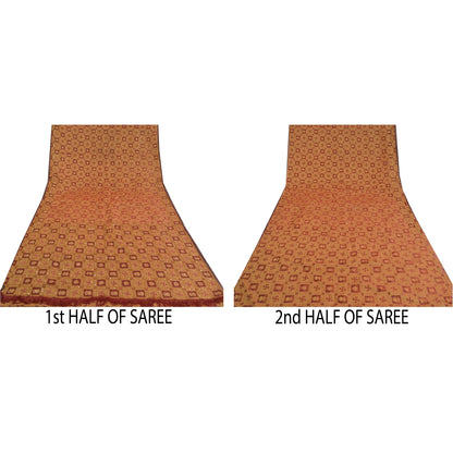 Санскритские винтажные индийские сари из чистой органзы из шелка, вручную расшитое бисером, сари из экологически чистой ткани