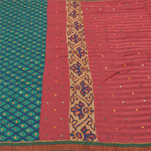 Load image into Gallery viewer, Sanskriti Vintage Dark Red Sarees Blend Georgette Hand Beaded Sari Craft Fabric
