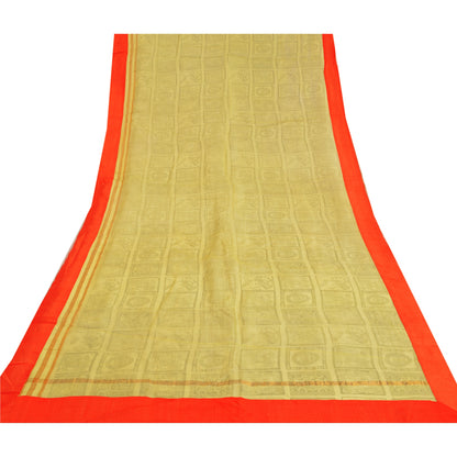 Sanskriti Vintage Green Sarees 100% Pure Silk Printed Woven Kota Sari Sustainable Fabric